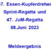 Offizielles Meldeergebnis der Fronleichnamregatta 2023